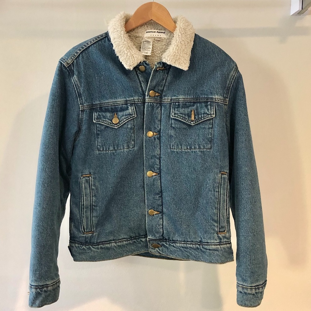 American Apparel Sherpa Denim Jacket Size XS